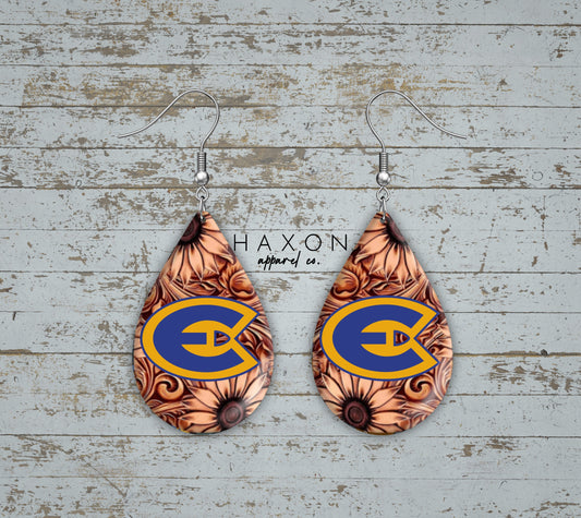 BluGold Tooled Sunflower Earrings