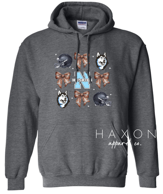 NORTH HUSKIES FOOTBALL BOWS Hoodie